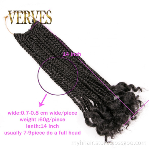 Box Braids Hair Synthetic 14 inch and 18 inch Crochet Hair Extensions 24 Strands/pack Ombre Braiding Hair Braids twist